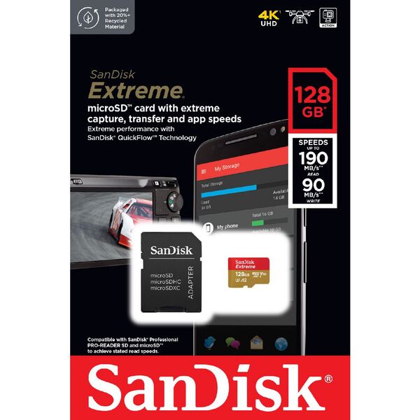 SanDisk 128GB Extreme microSDXC Memory Card SanDisk 128GB Extreme microSDXC Memory Card